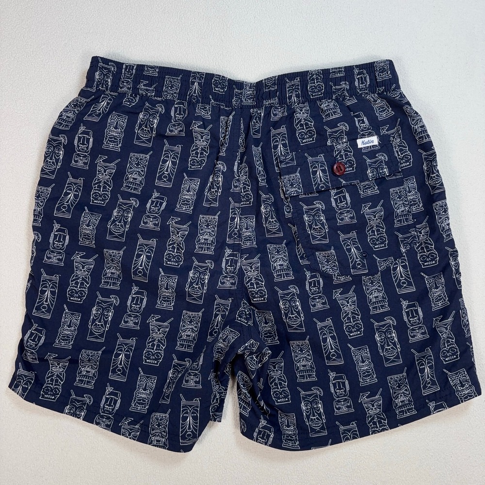 Katin Tiki Volley Swim Trunks Mens S Navy Mesh Lined Pocket Nylon *No Drawstring - Picture 2 of 15